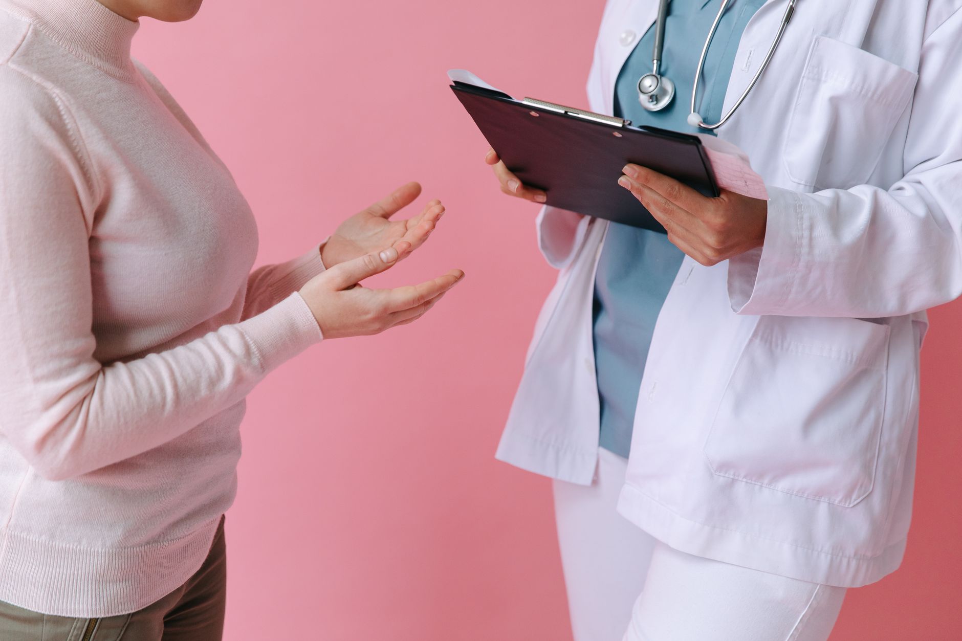 GP consultation illustrating the clinical risks of self-diagnosis after NHS waiting times
